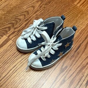 Prada Blue Starry Kids High-Top Sneakers